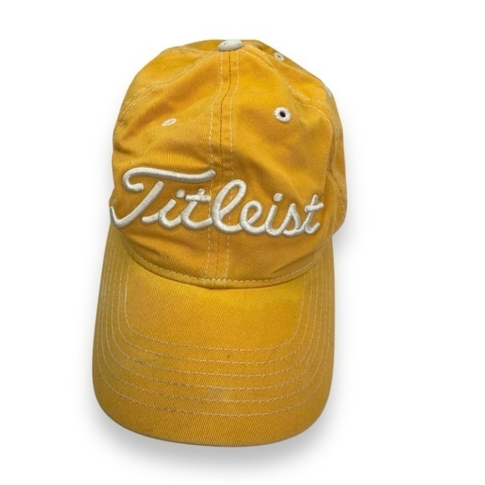 Titleist FootJoy Yellow Hat Adjustable Golf Embroidered Logo Athletic Streetwear